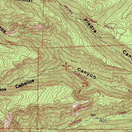 Topographic Map of Vallecito de los Caballos, NM