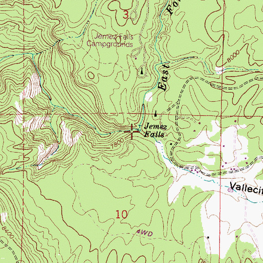 Topographic Map of Vallecitos de los Indios, NM