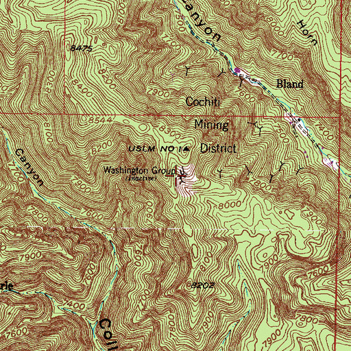 Topographic Map of Washington Group, NM