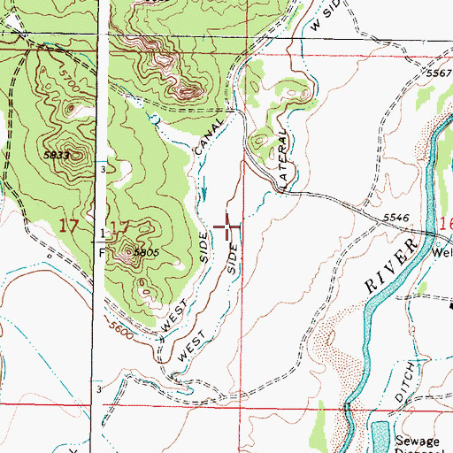 Topographic Map of West Side Lateral, NM