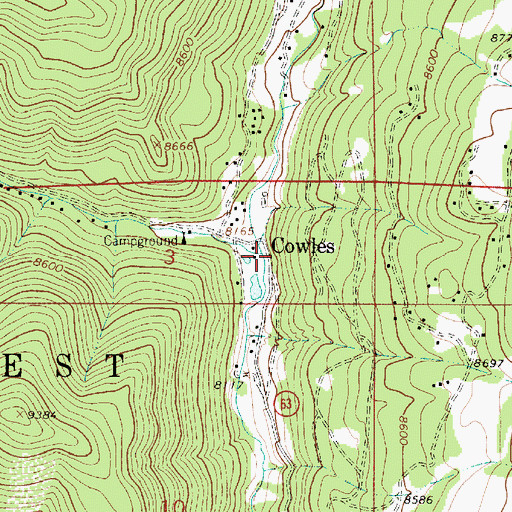 Topographic Map of Winsor Creek, NM