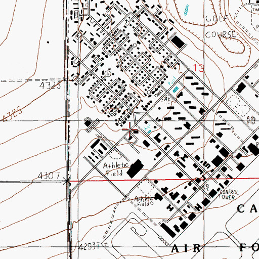 Topographic Map of Cannon Air Force Base Chapel, NM