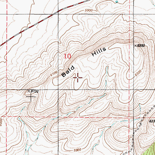 Topographic Map of Bald Hills, NM