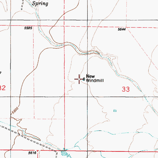 Topographic Map of New Windmill, NM