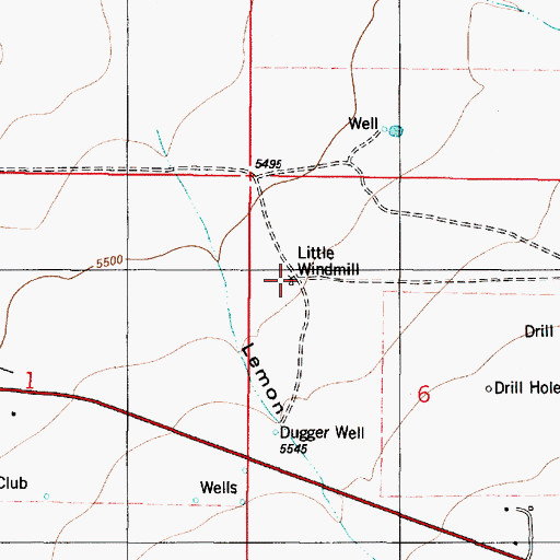 Topographic Map of Little Windmill, NM