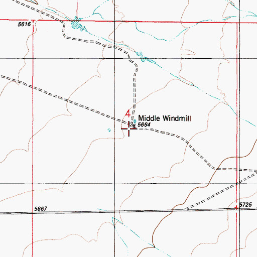 Topographic Map of Middle Windmill, NM