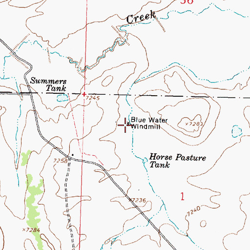 Topographic Map of Blue Water Water Well, NM