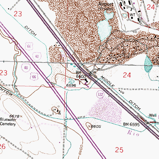 Topographic Map of Bluewater Inn Water Well, NM