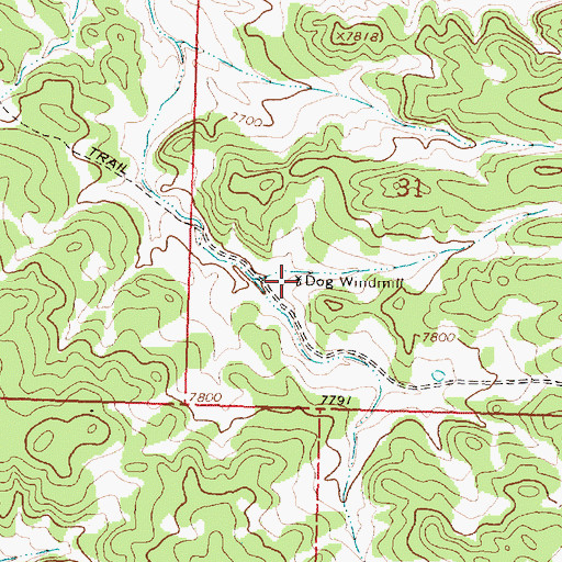 Topographic Map of Dog Windmill Water Well, NM