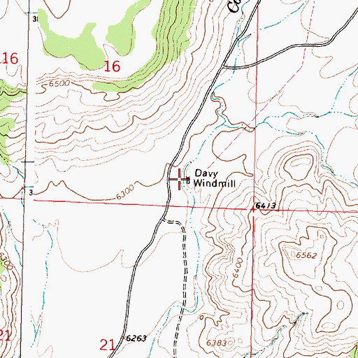 Topographic Map of Davy Water Well, NM