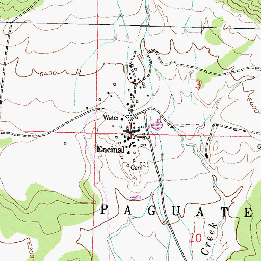 Topographic Map of Encinal Water Well, NM