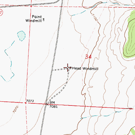 Topographic Map of Head Windmill Water Well, NM