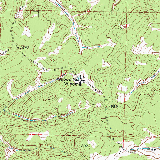 Topographic Map of Woods Number 1 Water Well, NM