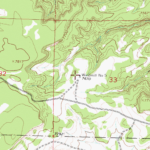 Topographic Map of Acoma Number 5 Water Well, NM