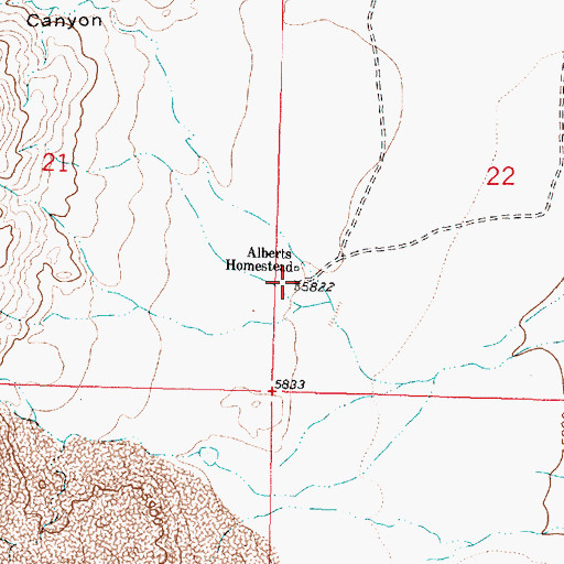 Topographic Map of Albert HMS Water Well, NM