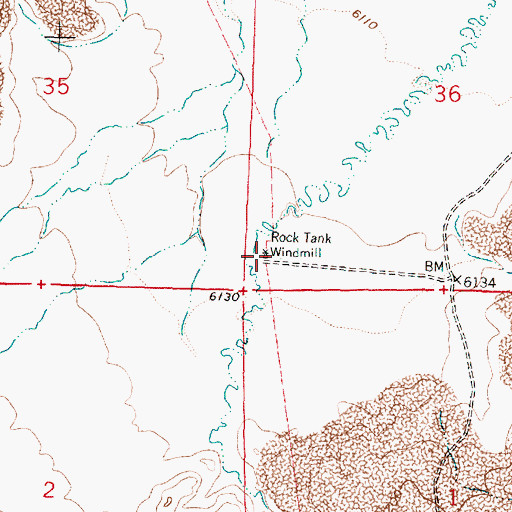 Topographic Map of Rock Tank Water Well, NM