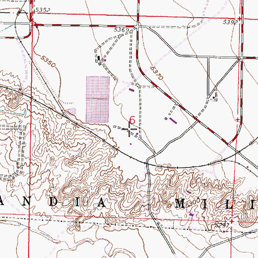Topographic Map of Sandia 4 Water Well, NM