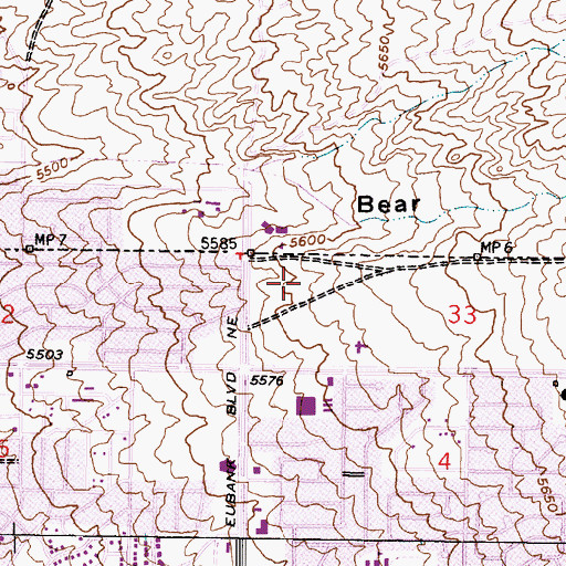 Topographic Map of Ponderosa 2 Water Well, NM