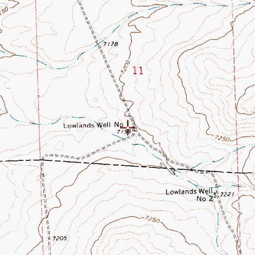 Topographic Map of Lowlands Water Well, NM