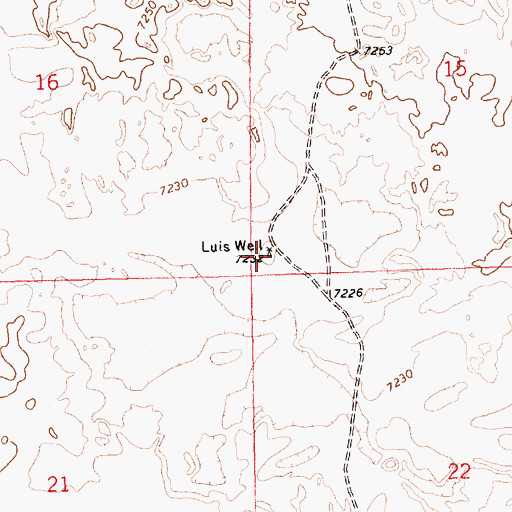 Topographic Map of Luis Water Well, NM