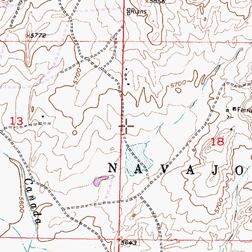 Topographic Map of RWP14 Water Well, NM