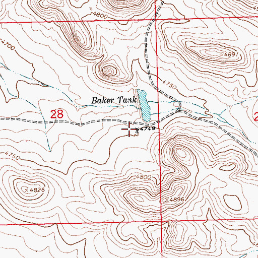 Topographic Map of Baker Tank Water Well, NM