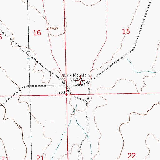 Topographic Map of Black Mountain Water Well, NM