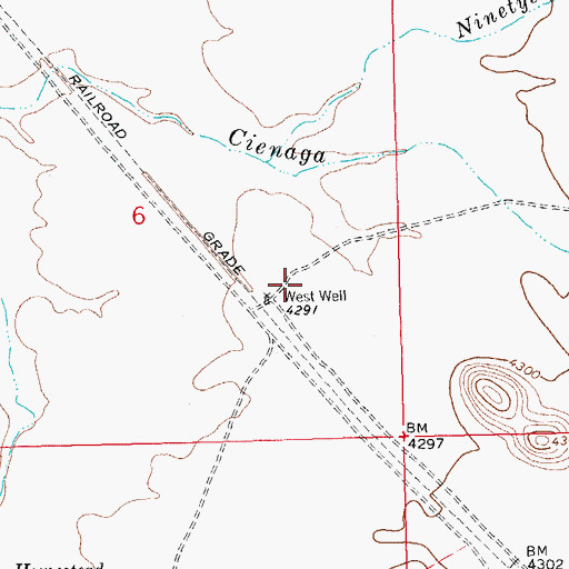 Topographic Map of West Water Well, NM