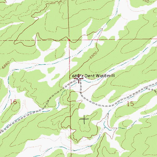 Topographic Map of Dent Windmill Water Well, NM