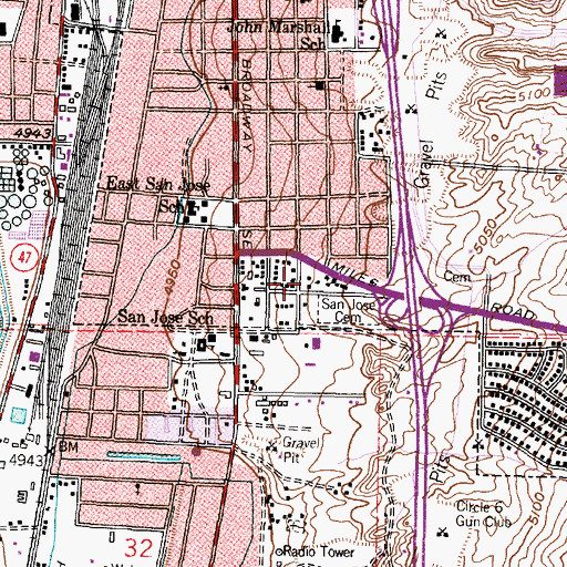 Topographic Map of Old San Jose 7 Water Well, NM