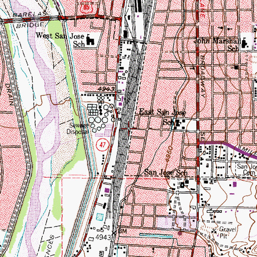 Topographic Map of Old San Jose 8 Water Well, NM