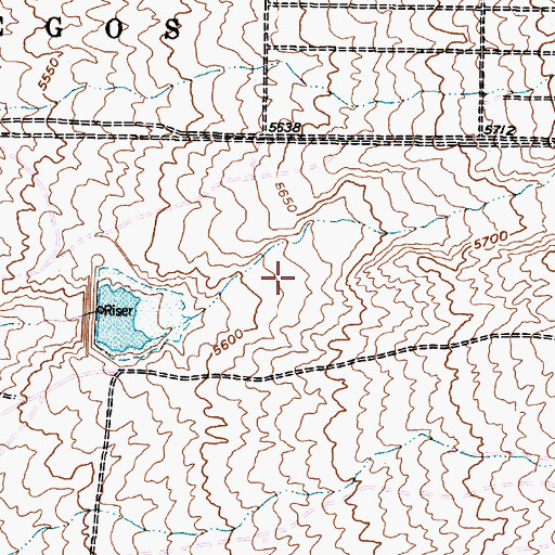 Topographic Map of Ponderosa 5 Water Well, NM