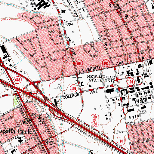 Topographic Map of 10028 Water Well, NM