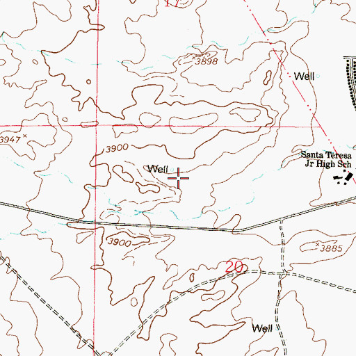 Topographic Map of 10141 Water Well, NM