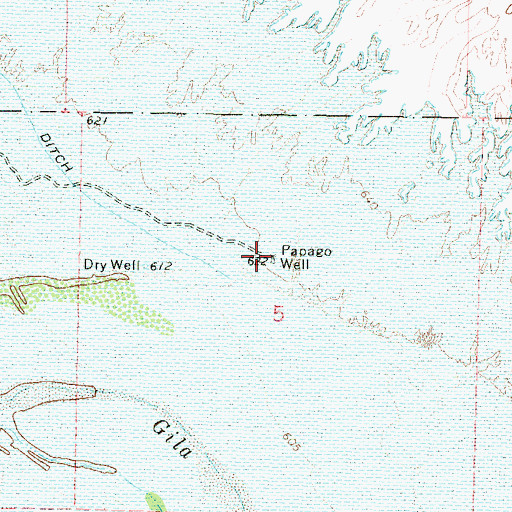 Topographic Map of Papago Well, AZ