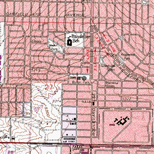 Topographic Map of Burton 1 Water Well, NM