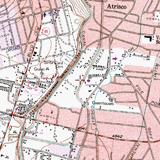 Topographic Map of Atrisco 1 Water Well, NM