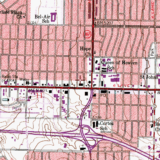 Topographic Map of Bel Air 1 Water Well, NM