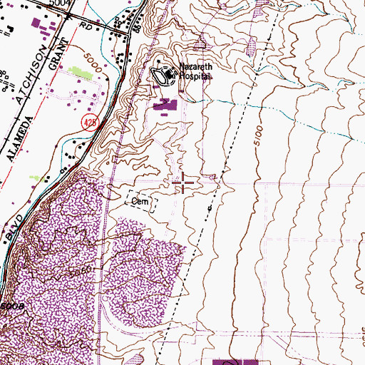 Topographic Map of Los Angeles 5 Water Well, NM