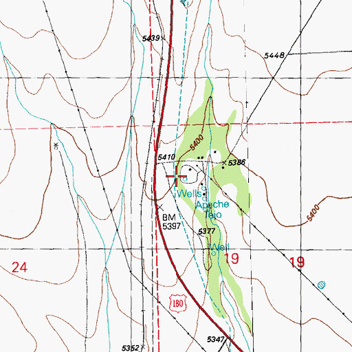 Topographic Map of 00734 Water Well, NM