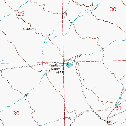Topographic Map of 10181 Water Well, NM