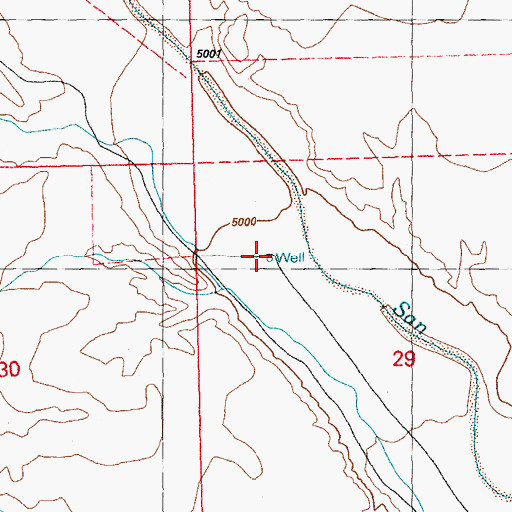 Topographic Map of 00912 Water Well, NM