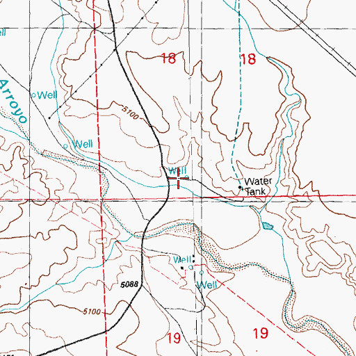 Topographic Map of 08898 Water Well, NM