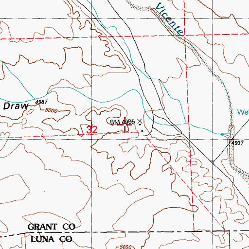 Topographic Map of 00914 Water Well, NM
