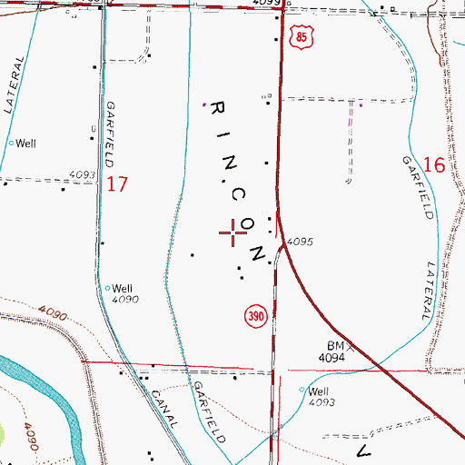 Topographic Map of USBR 9 Water Well, NM