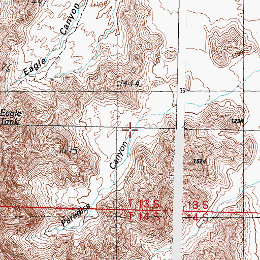 Topographic Map of Paradise Canyon, AZ