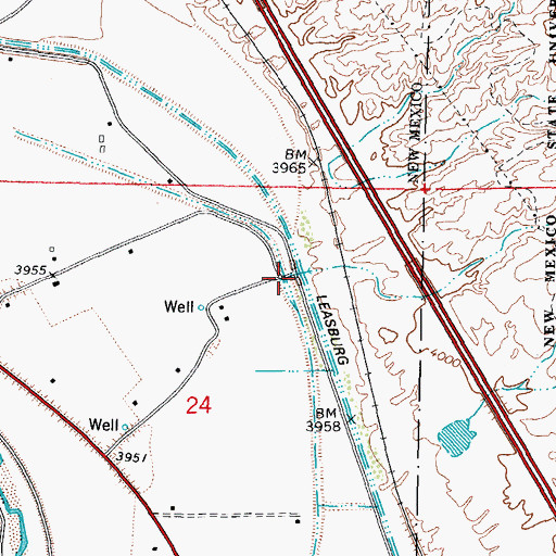 Topographic Map of United States Bureau of Reclamation 42 Water Well, NM