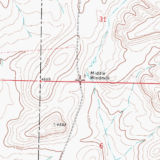 Topographic Map of Middle Windmill Water Well, NM