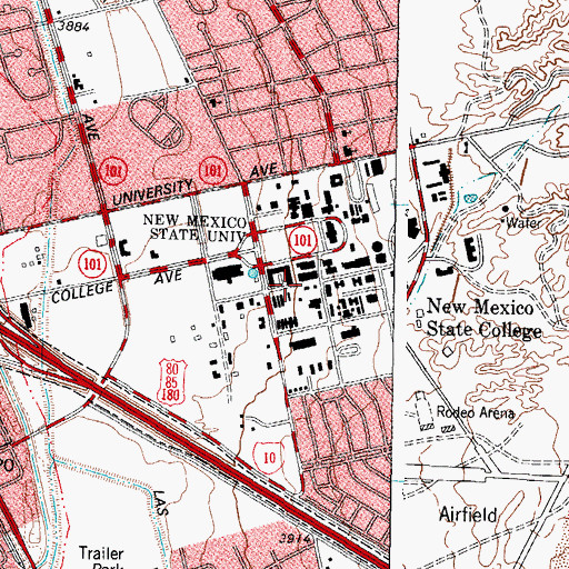 Topographic Map of NMSU 1 Water Well, NM