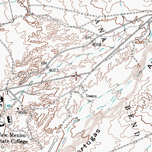 Topographic Map of NMSU 4 Water Well, NM